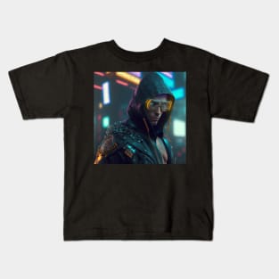 Cyberpunk Male Gunslinger Kids T-Shirt